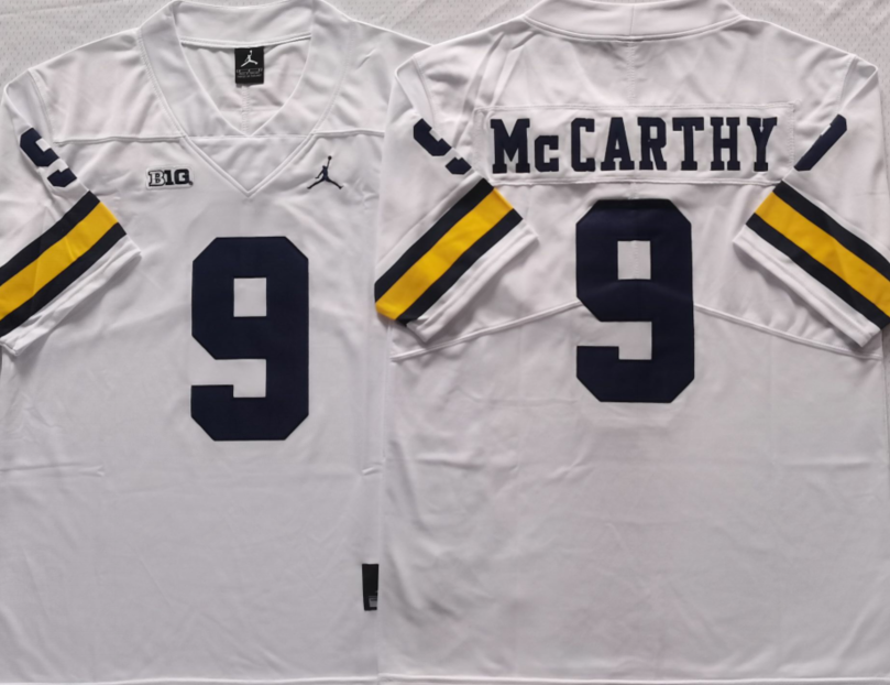 Men's Michigan Wolverines JJ McCarthy #9 White Alumni Jersey